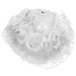 結婚式用ピンクローズ付きウェディングピロー